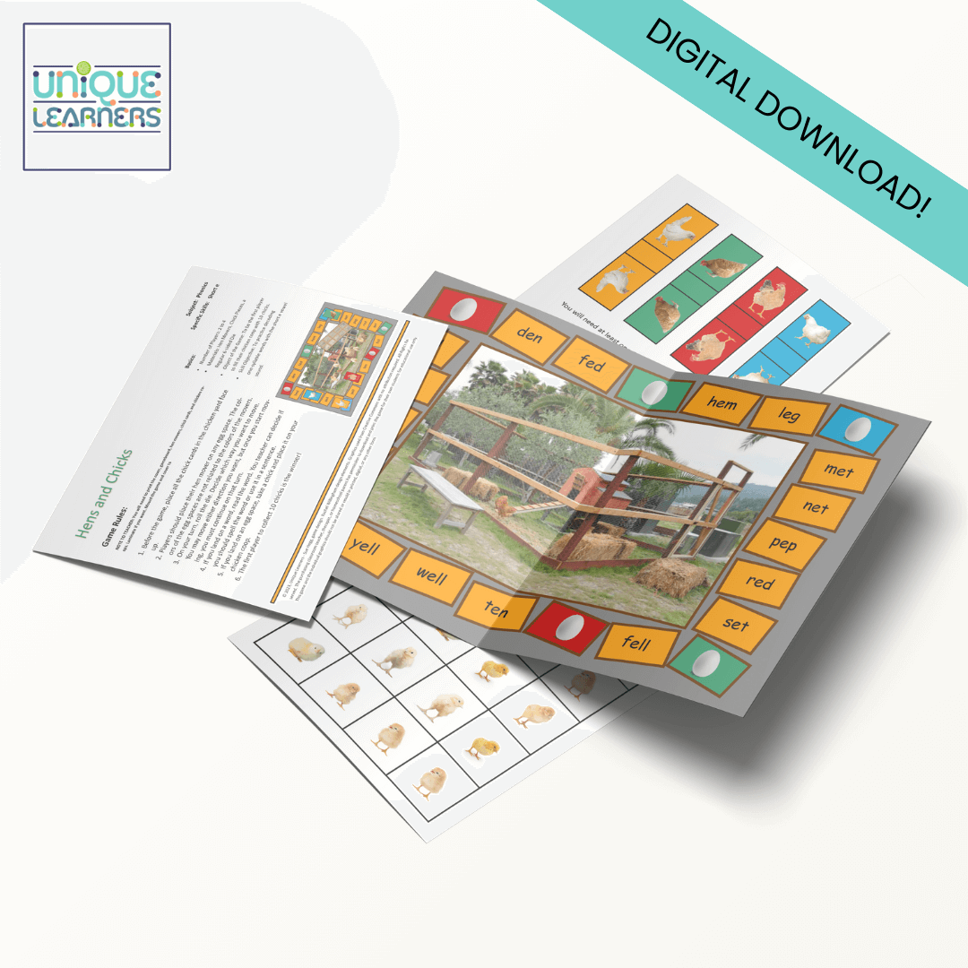 Hens and Chicks | Short e Phonics Folder Game and Worksheets - Image 3
