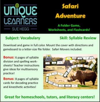 This file works on 2-syllable words with closed, open, -cLE, Silent e, and R-controlled syllables.