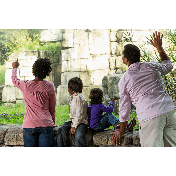 A family traveling to a national park as part of a homeschool summer unit study.