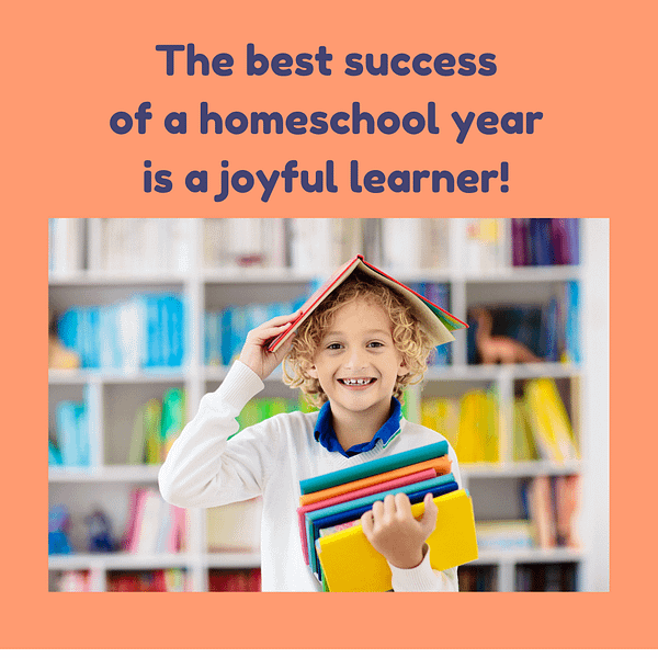 3rd grade boy holding homeschool curriculum with a book on his head.
