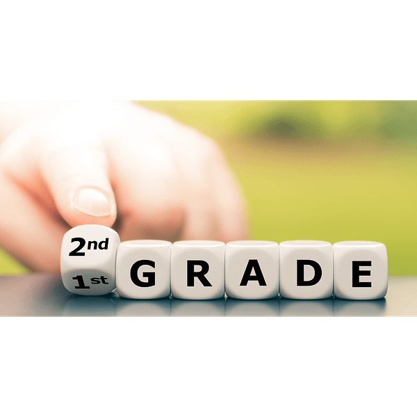 2nd Grade shown on dice lined up - homeschool curriculum