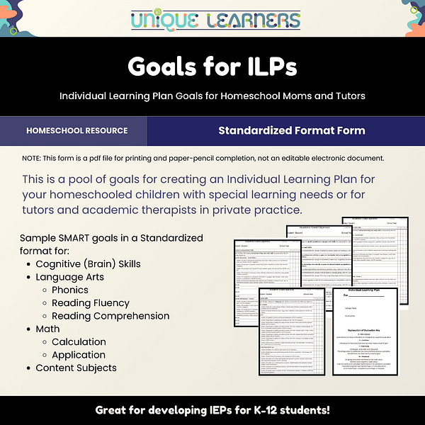 Goals for ILPs - Individual Math by ILP Objectives - Homeschool Math Curriculum