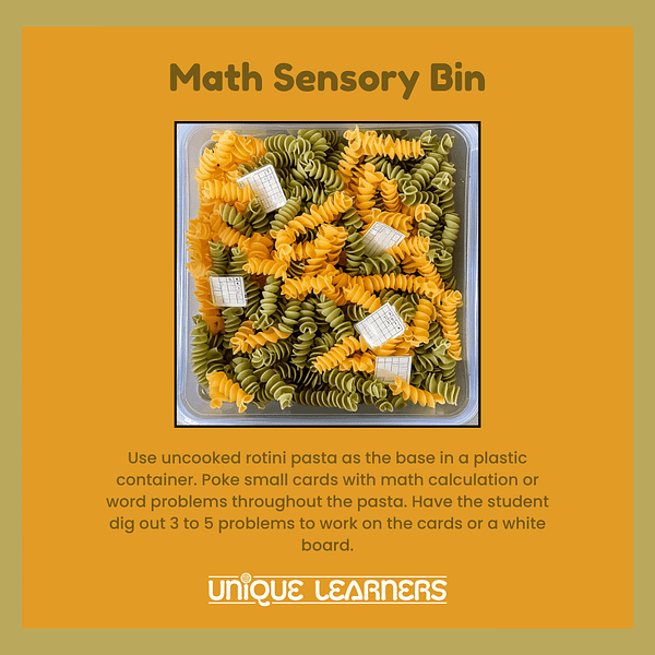Sensory bins at home are fun for older learners, also!