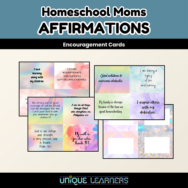 Homeschool Moms Affirmations - Encouragement Cards - UL Shop